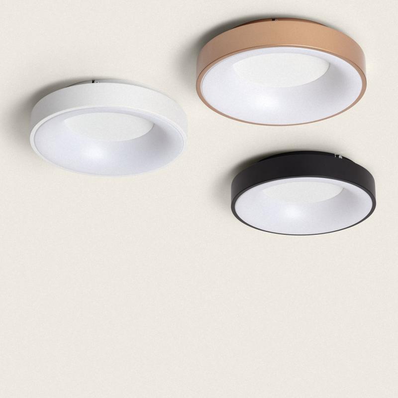 Plafón de teto LED 30W Circular Alumínio Ø380 mm CCT Selecionável Jacob
