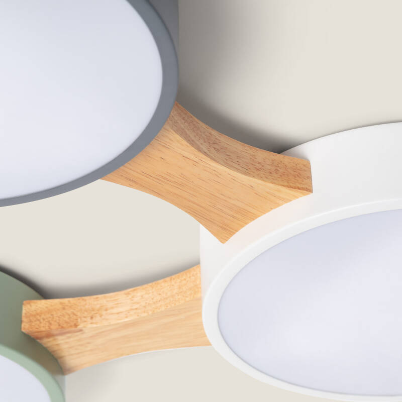 Plafón 30W LED em Madeira e Alumínio com CCT Selecionável Sams