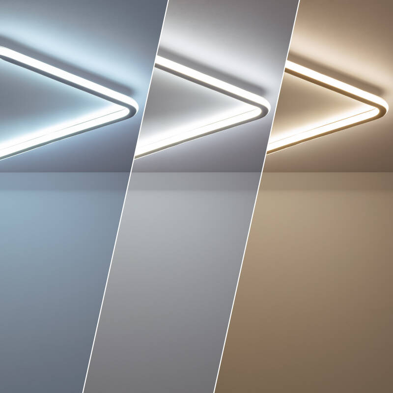 Plafón LED 40W Quadrado em Alumínio 610x610 mm CCT Selecionável Allharo