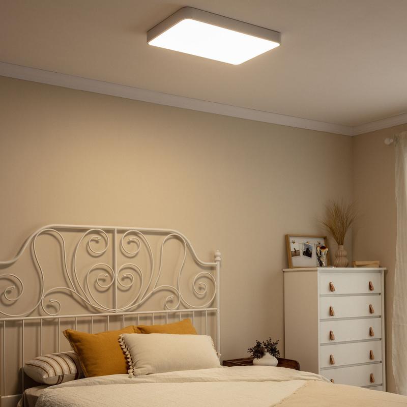 Plafón LED 40W Retangular Metal 600x400 mm CCT Seleccionável Hidria