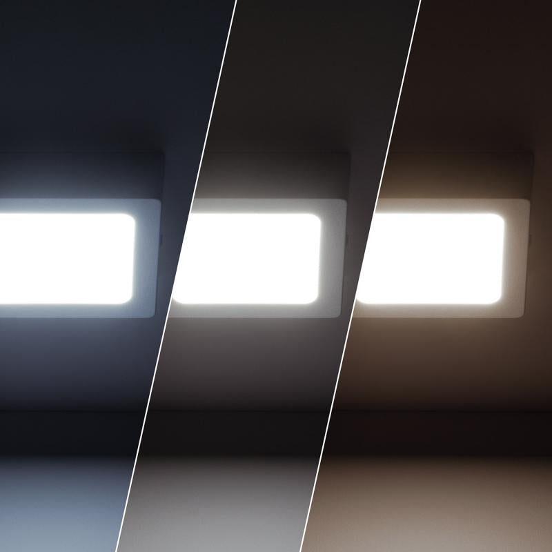 Plafon LED 6W Quadrado Alumínio 105x105 mm Slim CCT Seleccionável Galán SwitchDimm