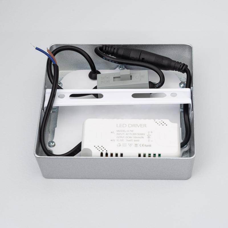Plafon LED 6W Quadrado Alumínio 105x105 mm Slim CCT Seleccionável Galán SwitchDimm