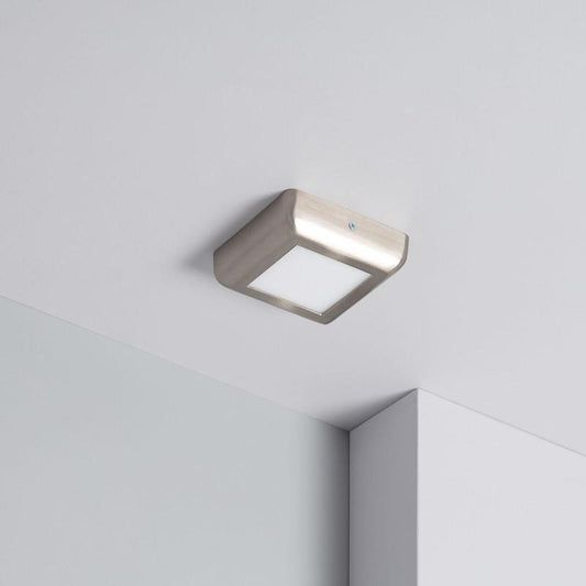 Plafón LED 6W Quadrado Metal 120x120 mm Design Silver