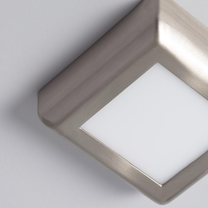 Plafón LED 6W Quadrado Metal 120x120 mm Design Silver