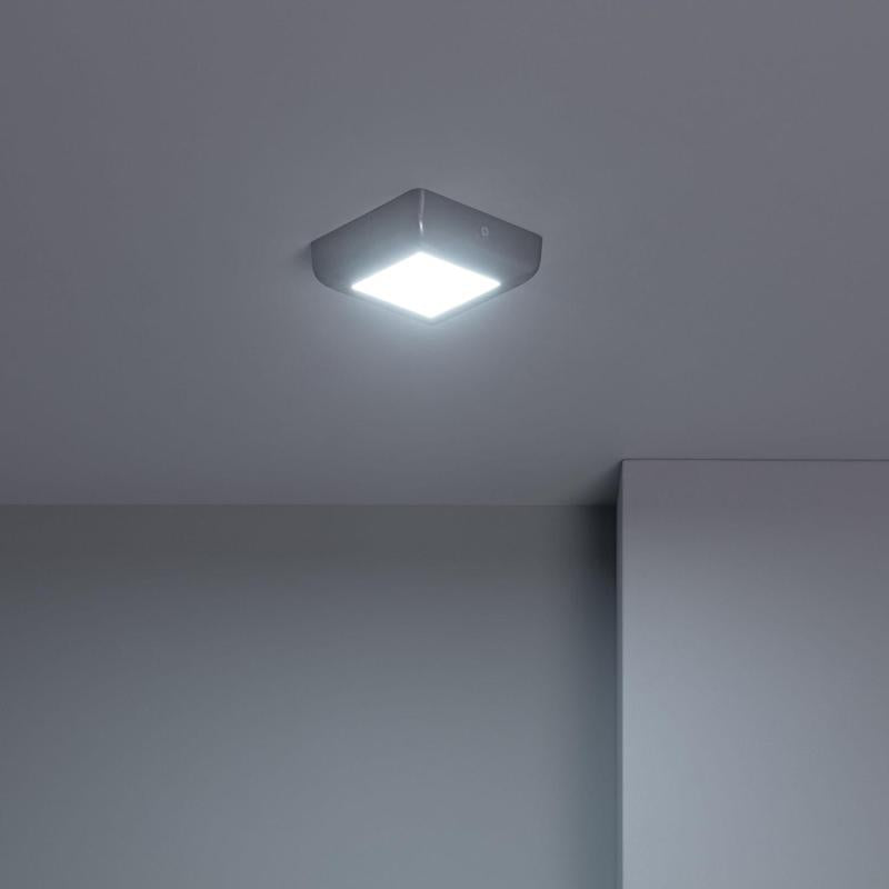 Plafón LED 6W Quadrado Metal 120x120 mm Design Silver
