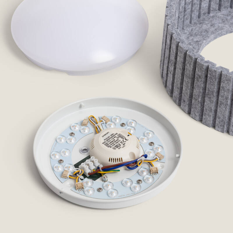 Plafon LED 9W Circular Fieltro Ø300 mm CCT Seleccionável Kaptyn