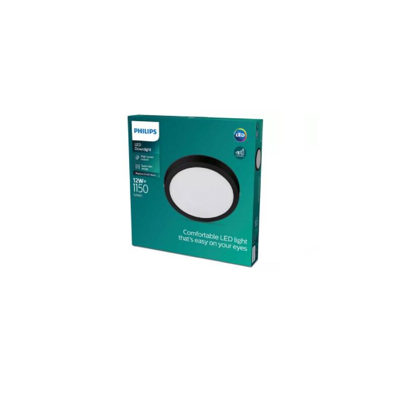 Plafón LED Circular Preto 12W PHILIPS Magneos
