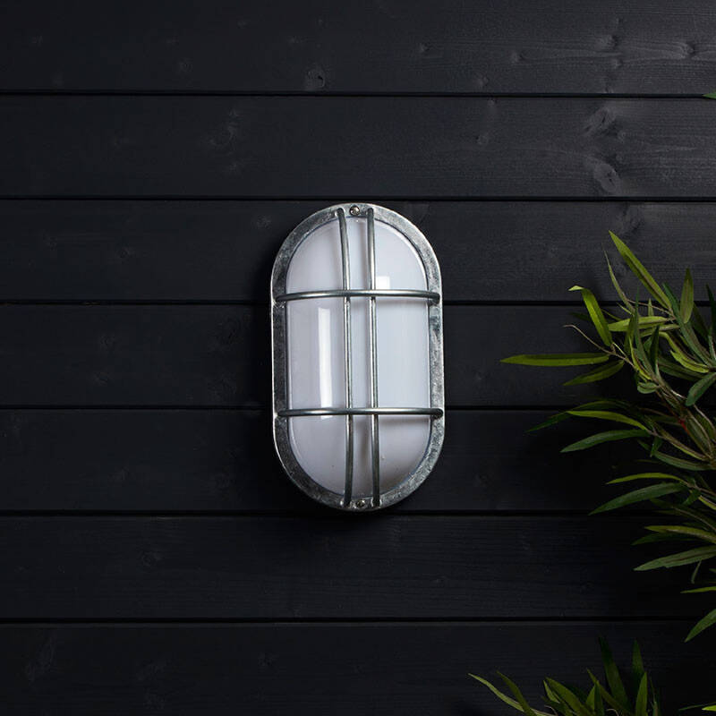 Plafon Oval para Exterior 260x146 mm Hublot Fjord Aço Galvanizado
