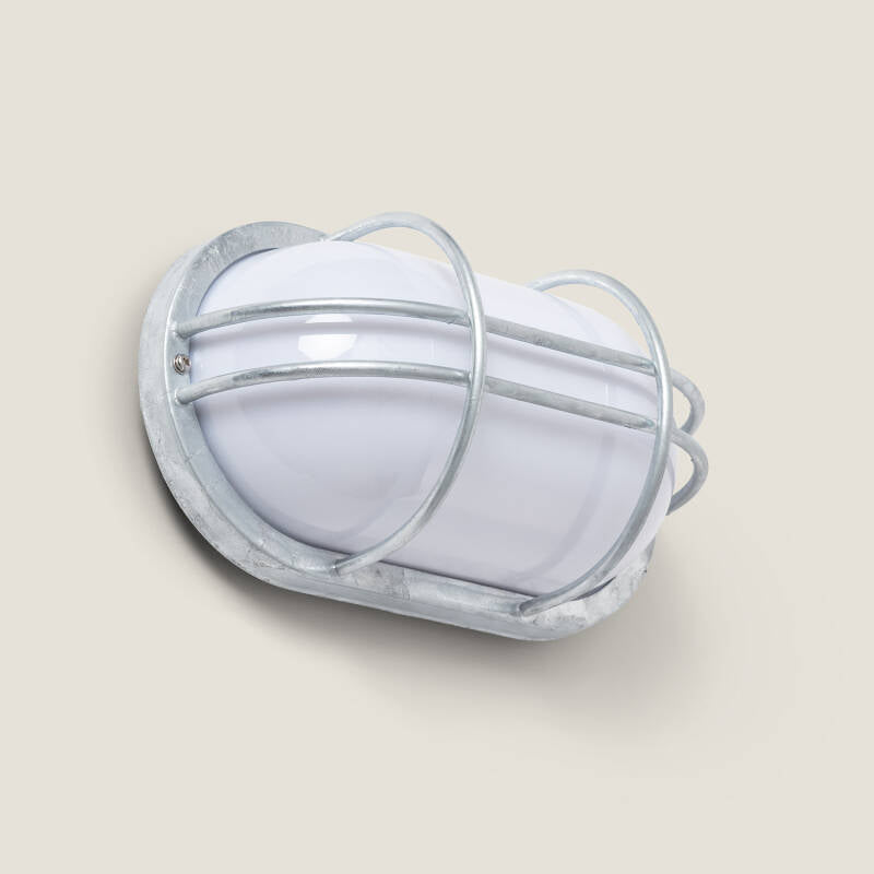 Plafon Oval para Exterior 260x146 mm Hublot Fjord Aço Galvanizado