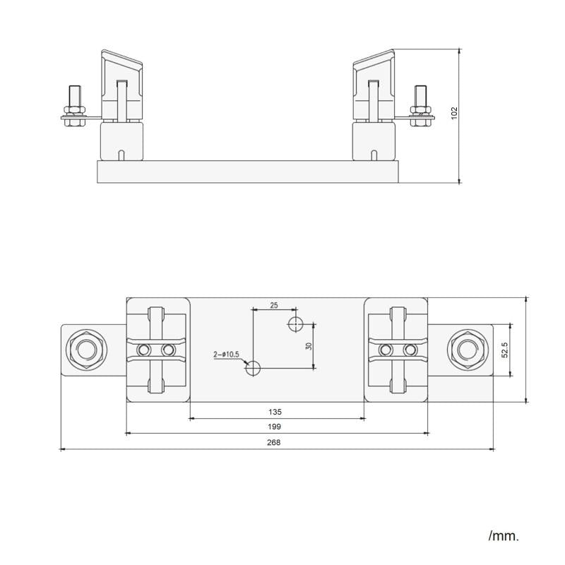 Porta-fusíveis MAXGE gPV 195x52 1500V DC