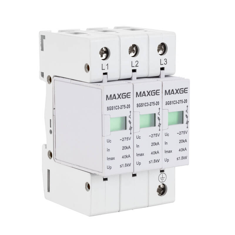 Protetor Contra Sobretensões Transitórias Industrial/Residencial MAXGE 3P - Classe II - 40 kA - 20 kA - 1,6 kV
