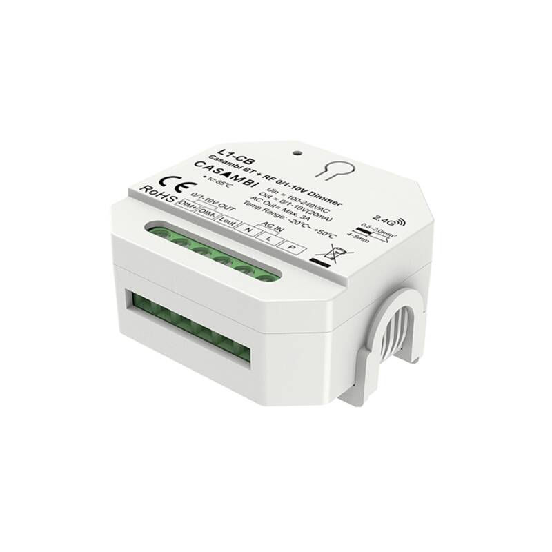 Regulador Casambi 0/1-10V 1 Canal SKYDANCE L1-CB compatível com Comando RF e Botão Pulsador