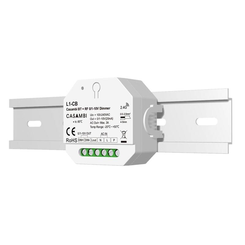 Regulador Casambi 0/1-10V 1 Canal SKYDANCE L1-CB compatível com Comando RF e Botão Pulsador