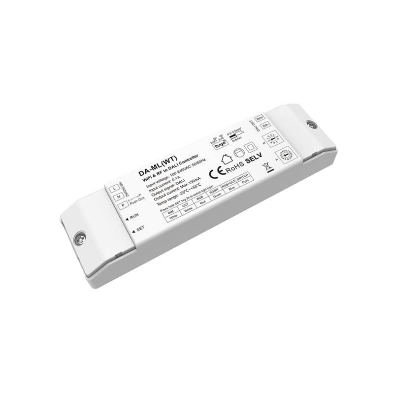 Conversor WIFI RF para DALI DT6/DT8 com BUS integrado SKYDANCE DA-ML(WT) Compatível com Tuya e Botão Pulsador