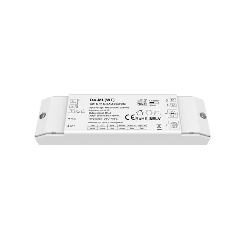 Conversor WIFI RF para DALI DT6/DT8 com BUS integrado SKYDANCE DA-ML(WT) Compatível com Tuya e Botão Pulsador