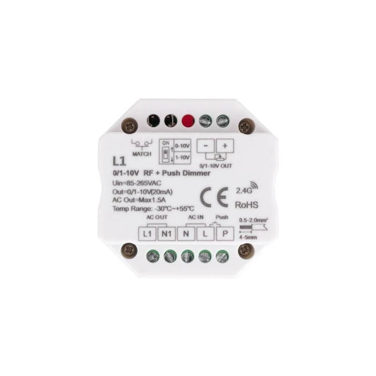 Regulador LED 0/1-10V com RF e Push-Dim SKYDANCE L1 Compatível com Botão Pulsador e Comando RF