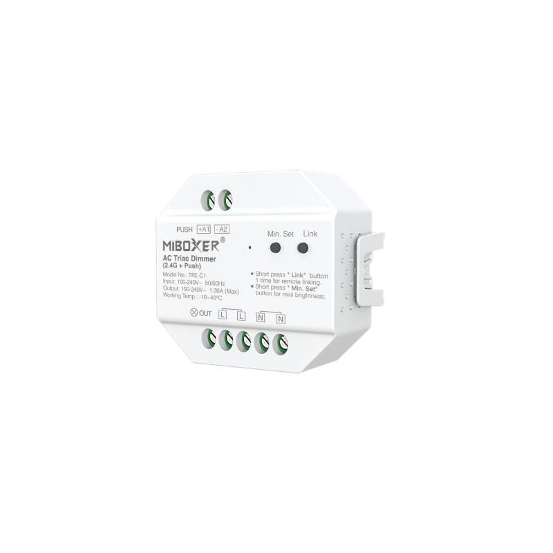 Regulador LED TRIAC RF Compatível com Pulsador MiBoxer TRI-C1