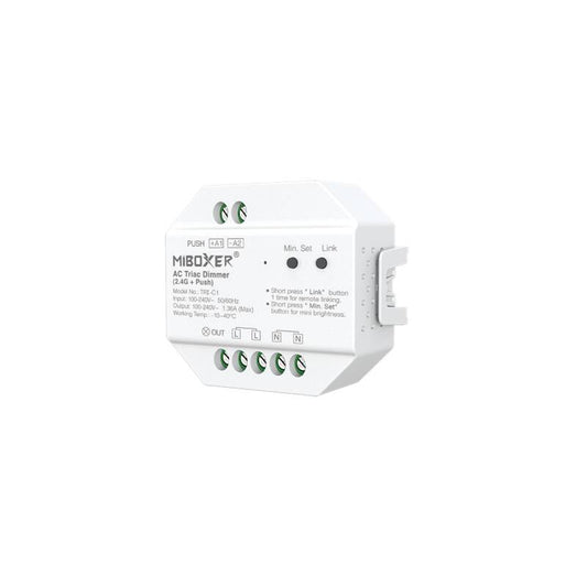Regulador LED TRIAC RF Compatível com Pulsador MiBoxer TRI-C1