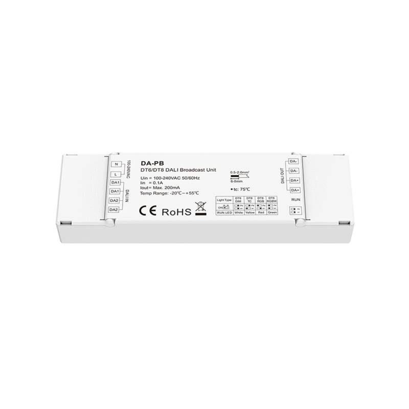 Repetidor DALI Broadcast DT6/DT8 com Fonte BUS Integrada SKYDANCE DA-PB