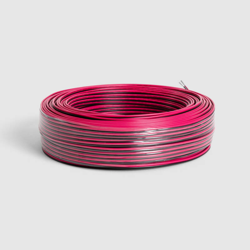 Rolo de 100m de Cabo Elétrico Plano Mangueira 0,5mm² para Fitas de LED