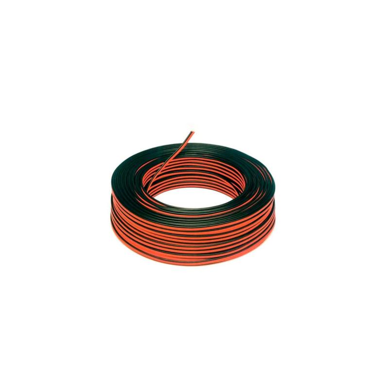 Rolo de 100m de Fio Elétrico Plano Mangueira de 2x0,5mm² para Fitas de LED Monocor