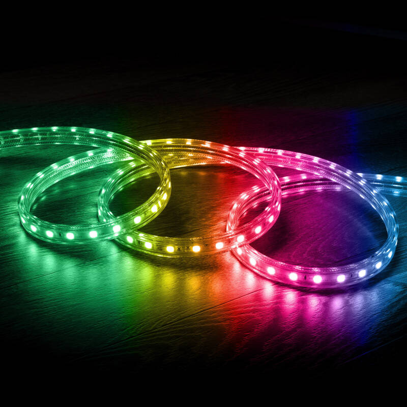 Rolo de Fita LED Regulável 220V AC 60 LED/m 50m RGB IP65 Largura 14mm Corte cada 100cm