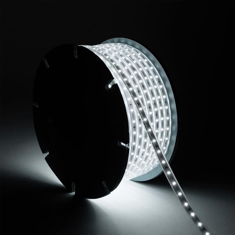 Fita LED Regulável 220V SMD 60 LED/m ROLO 50m 6W/m 600lm/m Largura 12mm Corte 20cm IP65