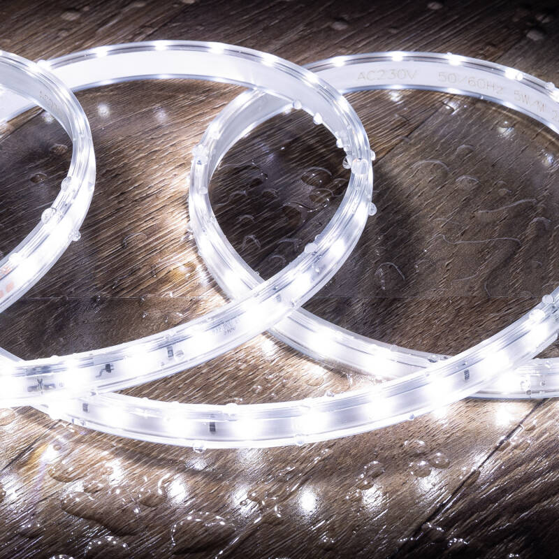 Fita LED Regulável 220V SMD 60 LED/m ROLO 50m 6W/m 600lm/m Largura 12mm Corte 20cm IP65