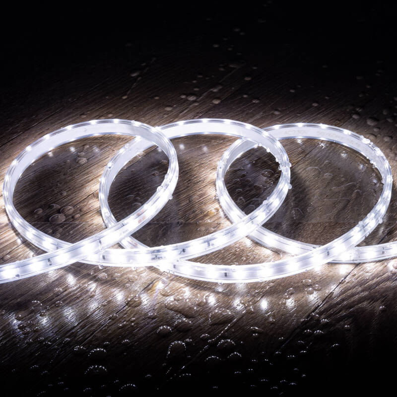 Fita LED Regulável 220V SMD 60 LED/m ROLO 50m 6W/m 600lm/m Largura 12mm Corte 20cm IP65