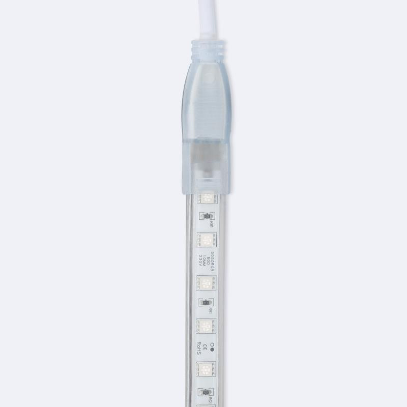 Fita LED RGB 220V SMD 60 LED/m ROLO 50m 15W/m SILICONE FLEX Largura 12mm Corte 100cm IP67