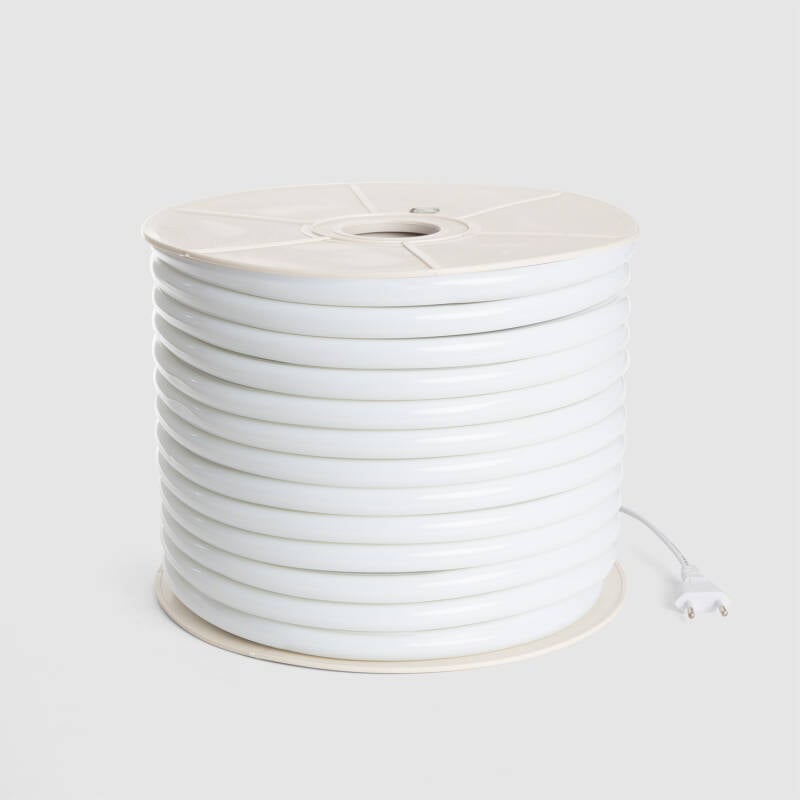 Fita LED Neon Regulável 220V ROLO 50m Azul Circular 360 9W/m Corte 100cm IP67