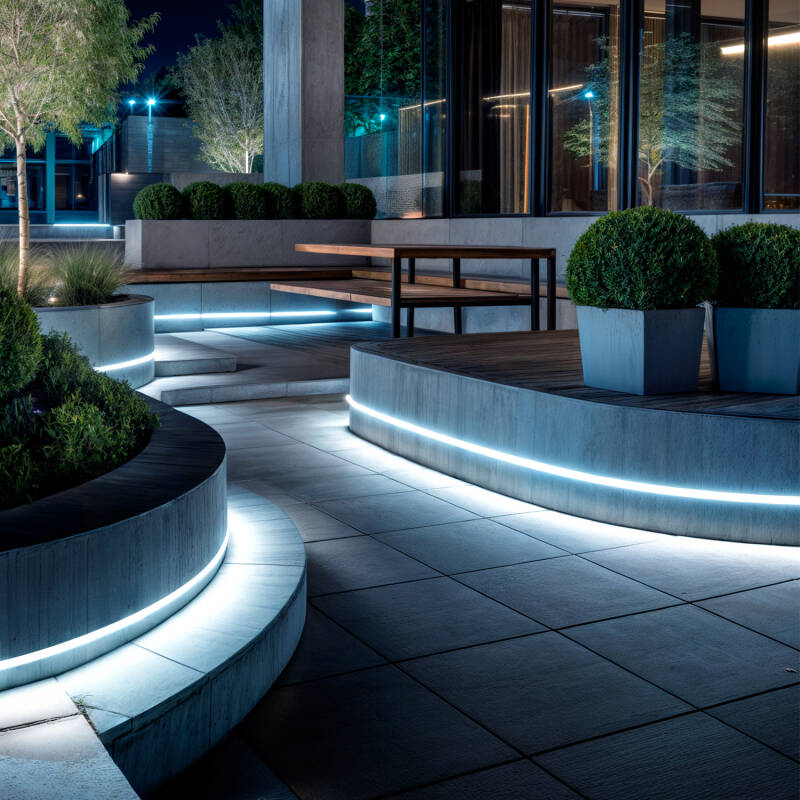 Fita LED Neon Regulável 220V ROLO 50m Branco Frio Circular 360 9W/m Corte 100cm IP67