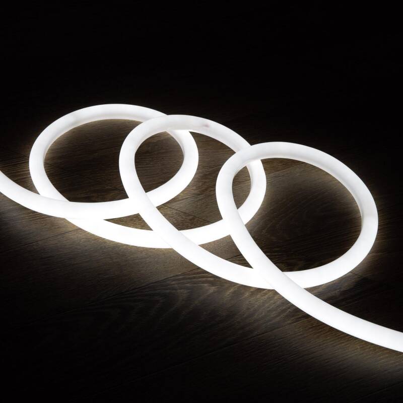 Fita LED Neon Regulável 220V ROLO 50m Branco Frio Circular 360 9W/m Corte 100cm IP67