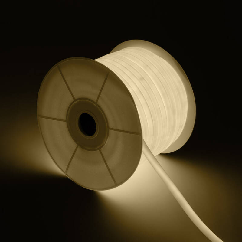 Fita LED Neon Regulável 220V ROLO 50m Branco Neutro Circular 360 9W/m Corte 100cm IP67