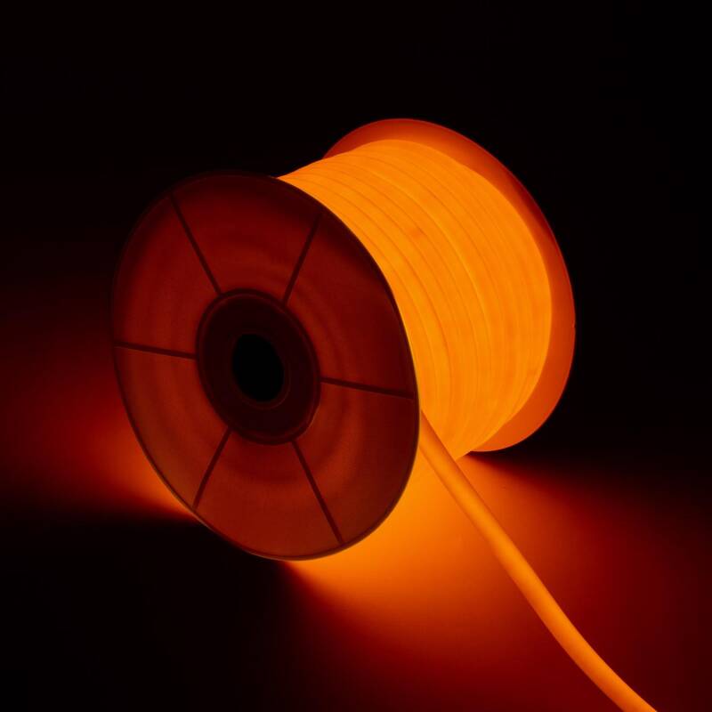 Fita LED Neon Regulável 220V ROLO 50m Naranja Circular 360 9W/m Corte 100cm IP67