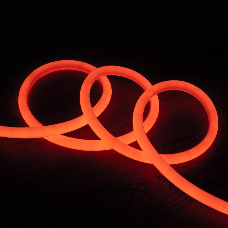 Fita LED Neon Regulável 220V ROLO 50m Naranja Circular 360 9W/m Corte 100cm IP67