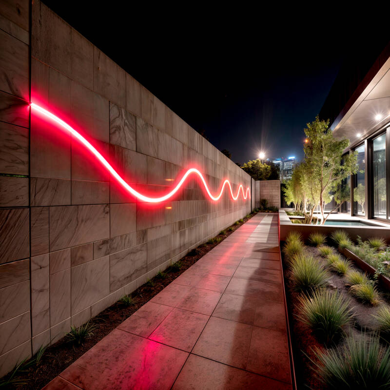 Fita LED Neon Regulável 220V ROLO 50m Vermelho Circular 360 9W/m Corte 100cm IP67