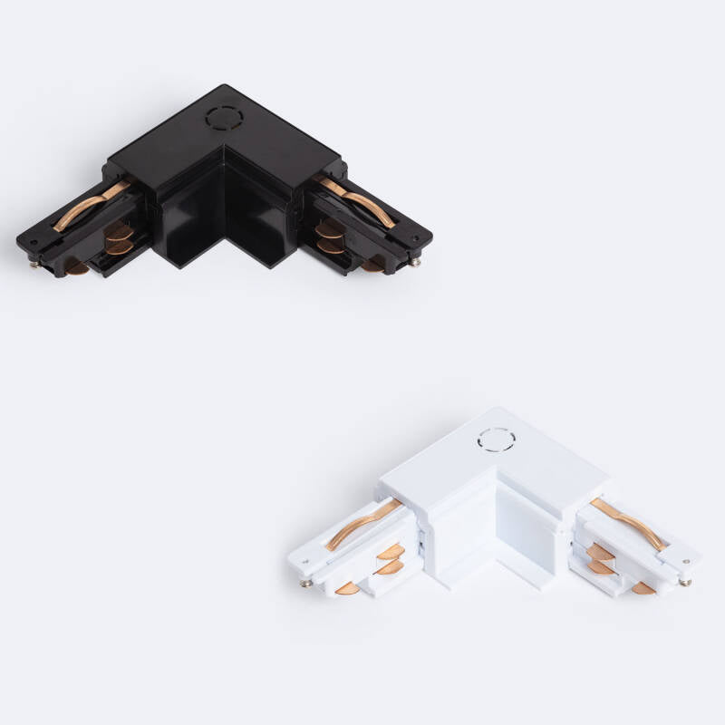 Conector 'Left Side' Tipo L para Calha Trifásico DALI Track Encastrável Alumínio