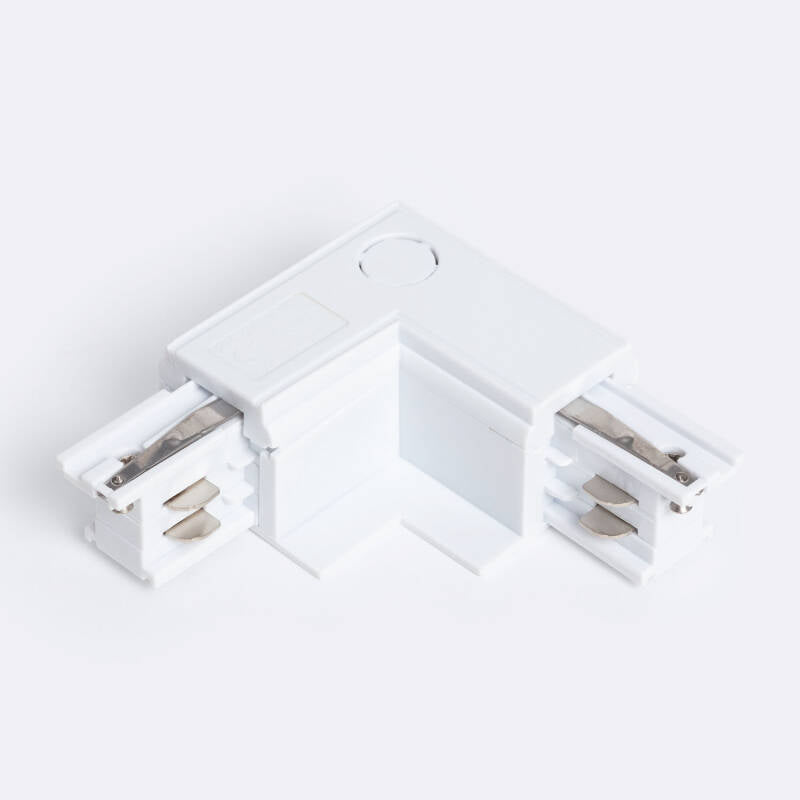Conector 'Left Side' Tipo L para Calha Trifásico Encastrável Alumínio