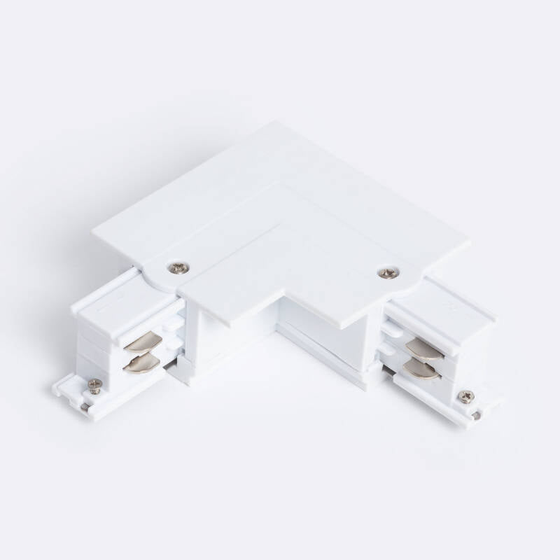 Conector 'Left Side' Tipo L para Calha Trifásico Encastrável Alumínio