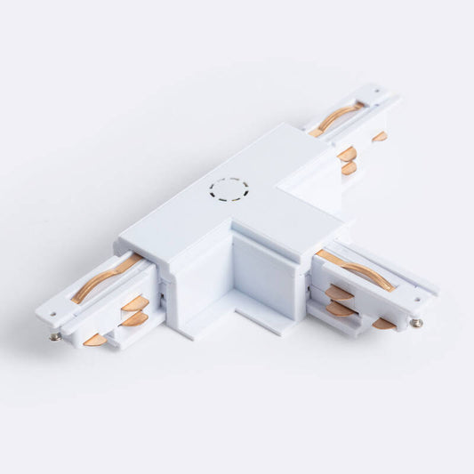 Conector 'Left Side' Tipo T para Calha Trifásico DALI Track Encastrável Alumínio