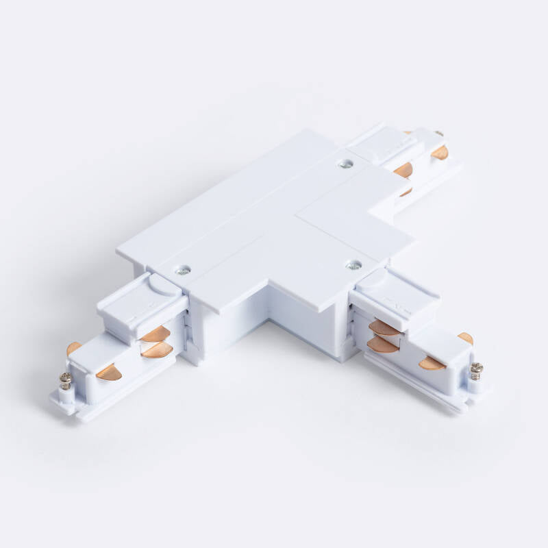 Conector 'Left Side' Tipo T para Calha Trifásico DALI Track Encastrável Alumínio
