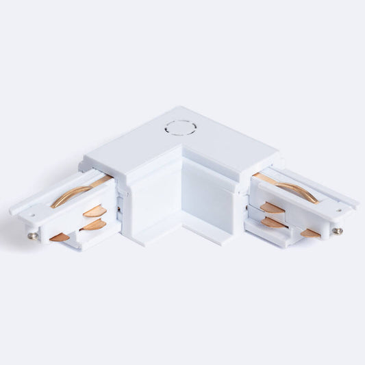 Conector 'Right Side' Tipo L para Calha Trifásico DALI Track Encastrável Alumínio