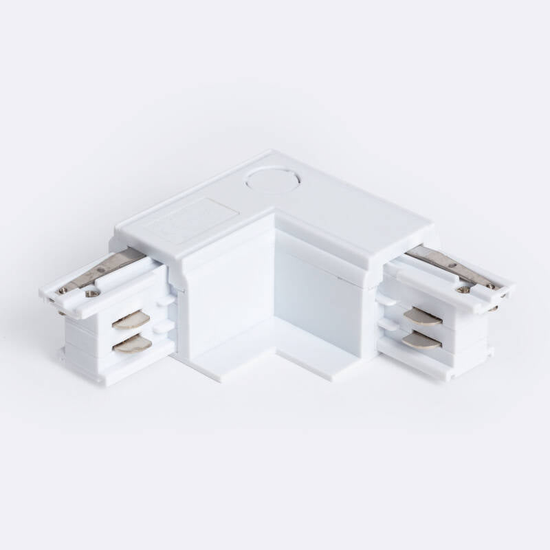 Conector 'Right Side' Tipo L para Calha Trifásico Encastrável Alumínio