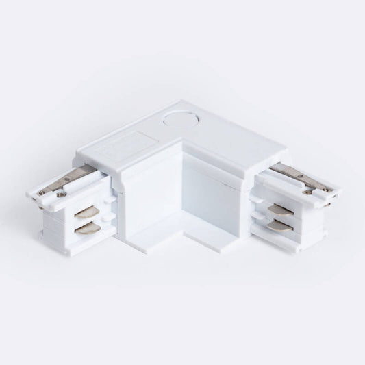 Conector 'Right Side' Tipo L para Calha Trifásico Encastrável Alumínio
