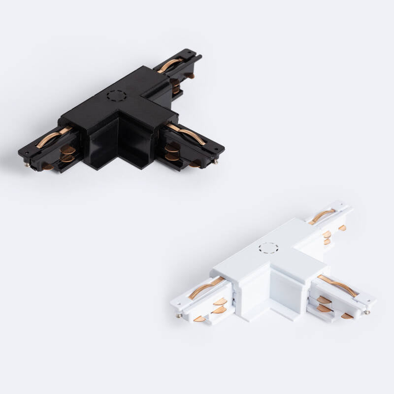 Conector 'Right Side' Tipo T para Calha Trifásico DALI Track Encastrável Alumínio