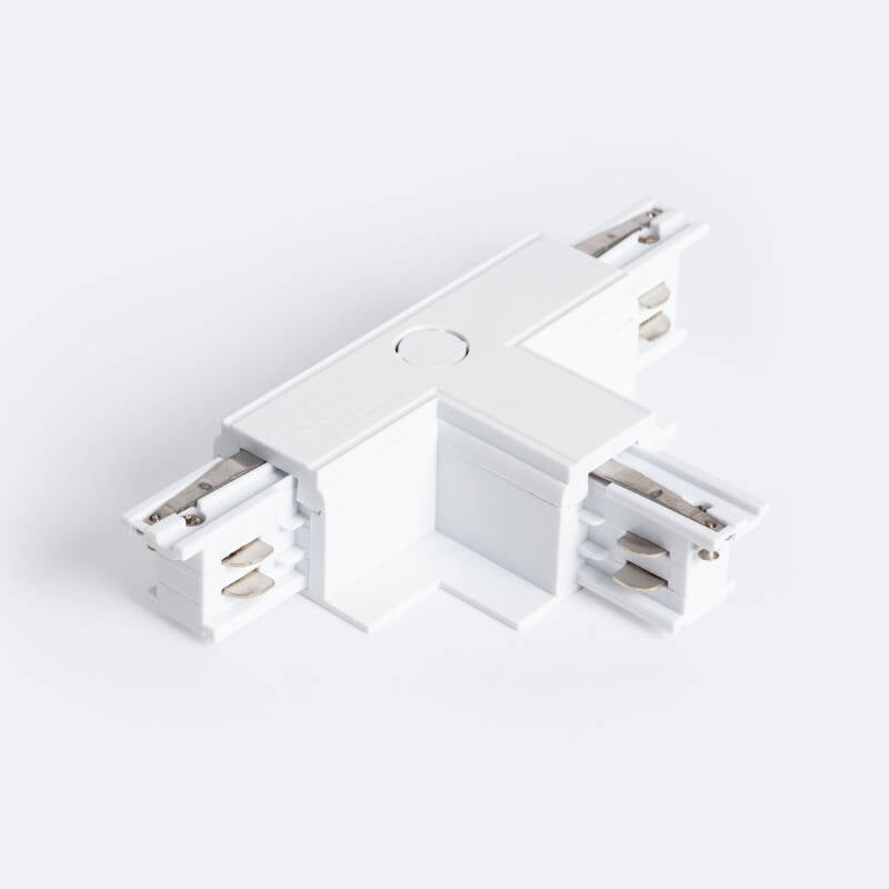 Conector 'Right Side' Tipo T para Calha Trifásico Encastrável Alumínio