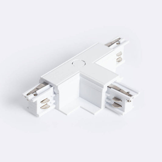 Conector 'Right Side' Tipo T para Calha Trifásico Encastrável Alumínio