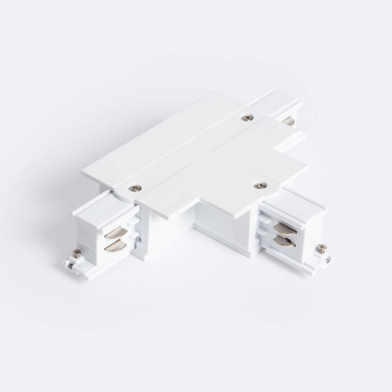 Conector 'Right Side' Tipo T para Calha Trifásico Encastrável Alumínio