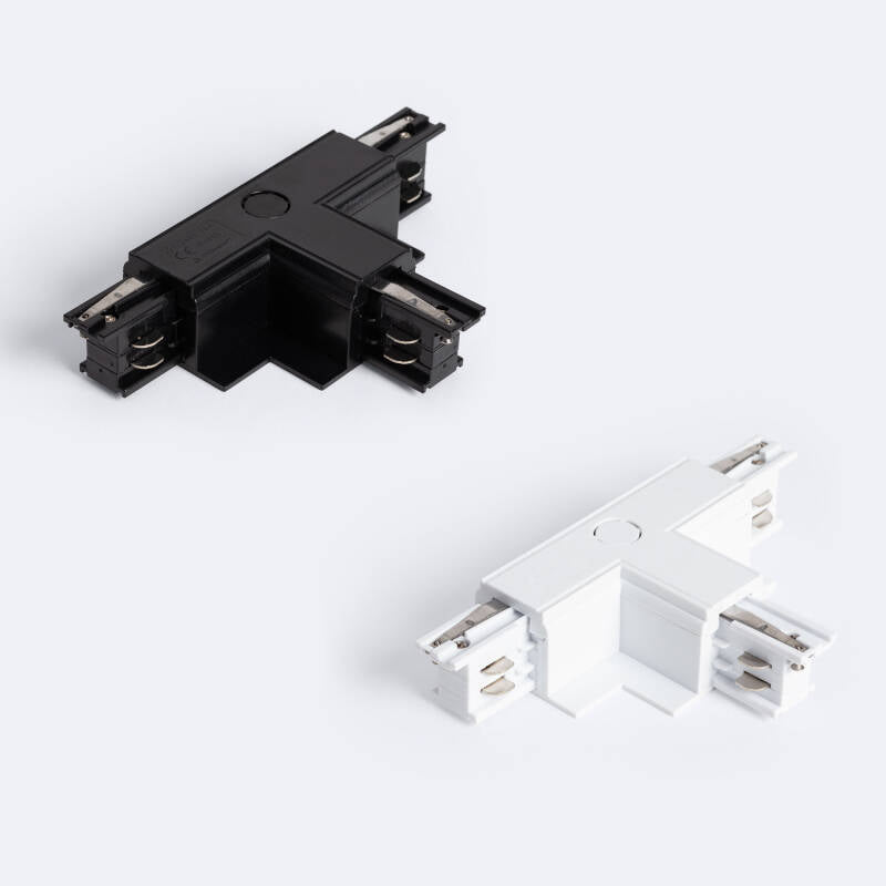 Conector 'Right Side' Tipo T para Calha Trifásico Encastrável Alumínio